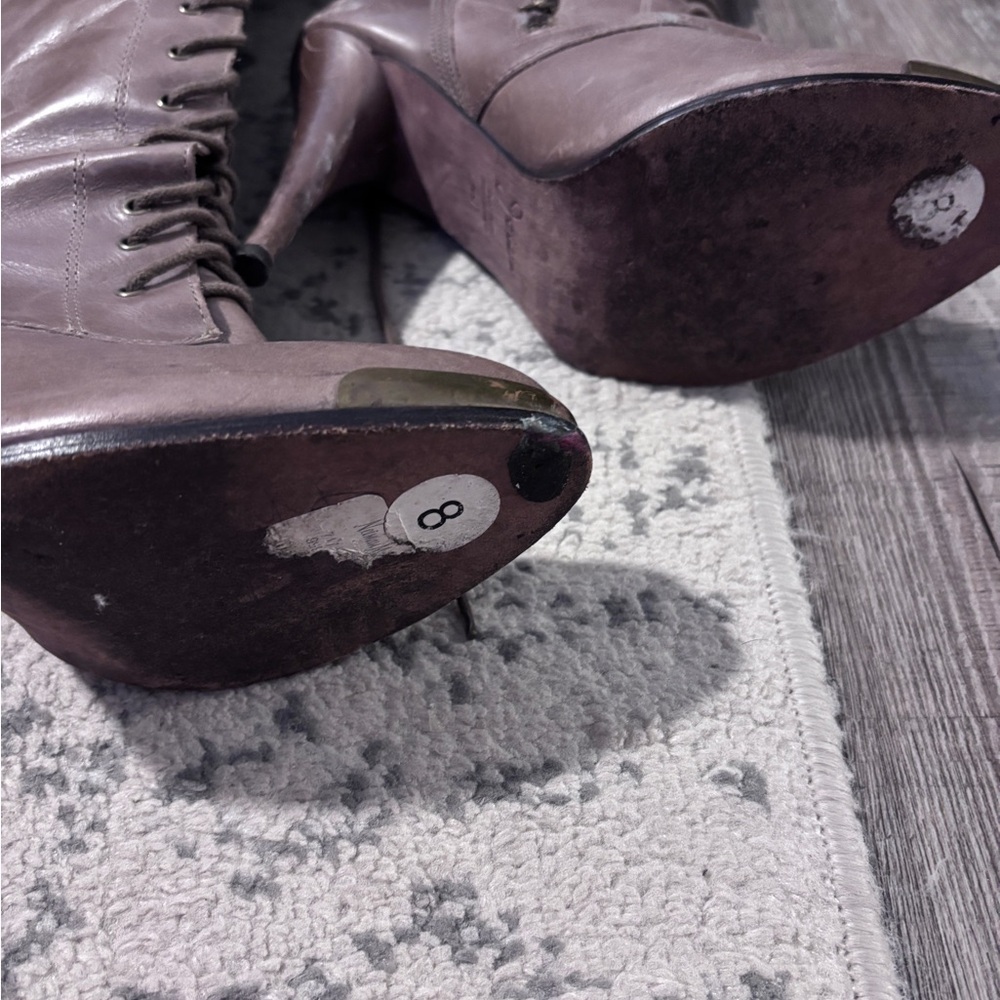 Joie Brown Over the Knee Lace-Up Boots - Picture 6 of 12